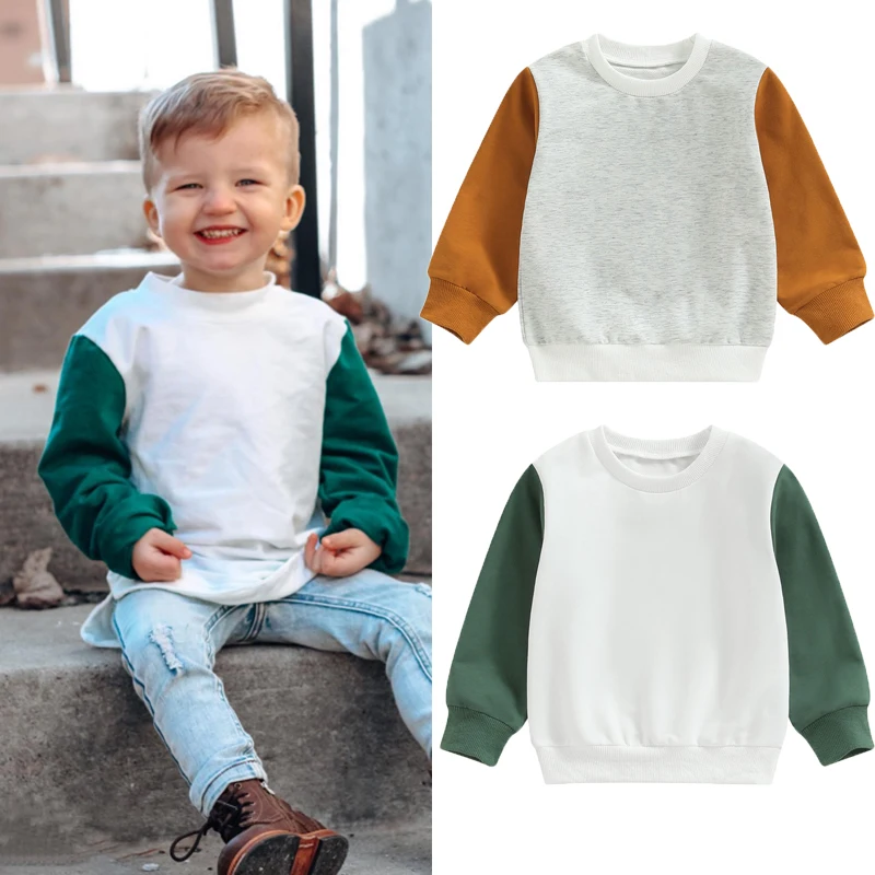 

Toddler Baby Girl Boy Crewneck Sweatshirts Romper Solid Long Sleeve Jumpsuits T Shirts Tops Blouse Bodysuits Clothes