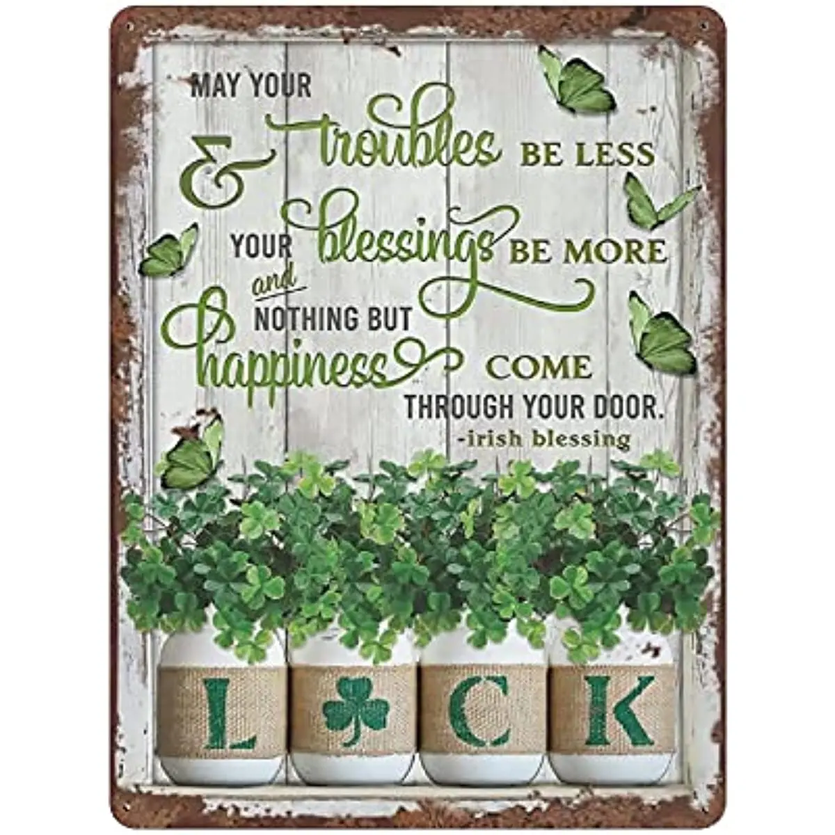 

May You Troubles Be Less Your Blessings Be More Retro Tin Sign Motivational Quote Metal Retro Home Coffee Bar Club Pub WallDecor