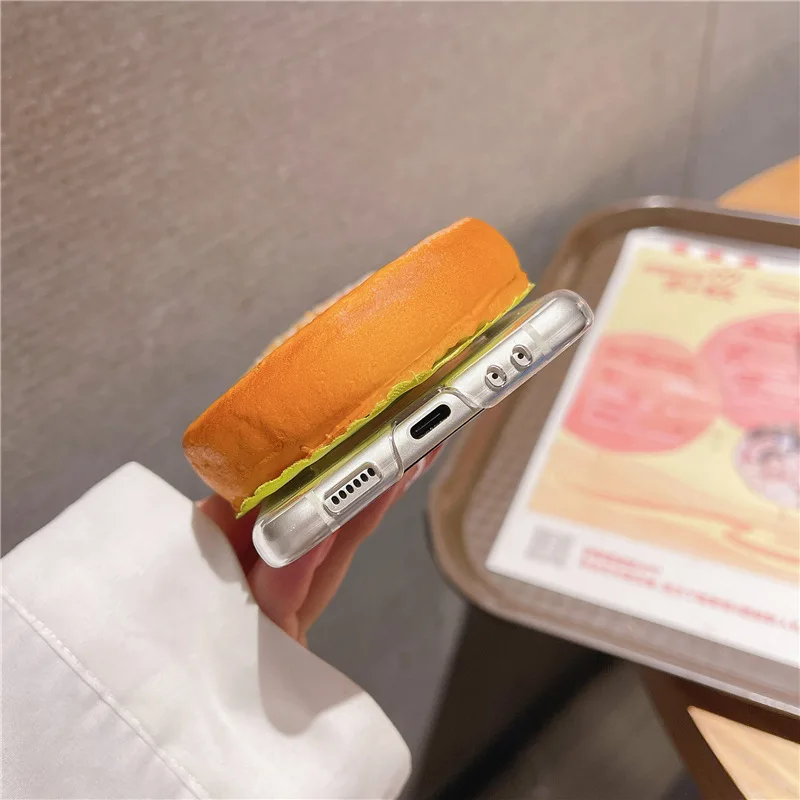 Креативный чехол для телефона с имитацией гамбургеров Samsung Galaxy Z Flip 3 4 5 жесткая