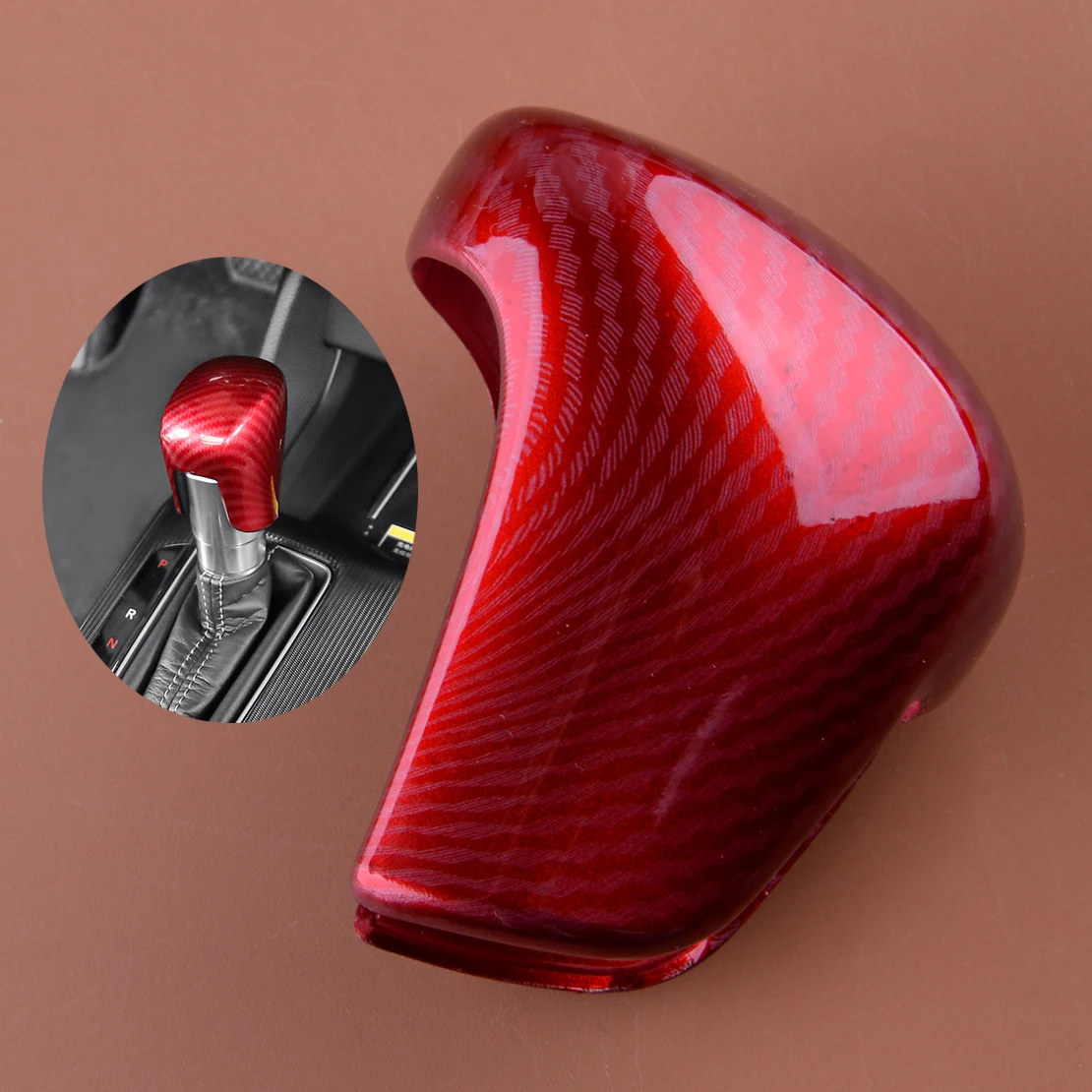 

Внутренняя отделка автомобиля, задняя крышка переключателя передач, накладка на рукоятку, отделка, подходит для Honda Civic 11th 2022, красное углеродное волокно, стиль ABS