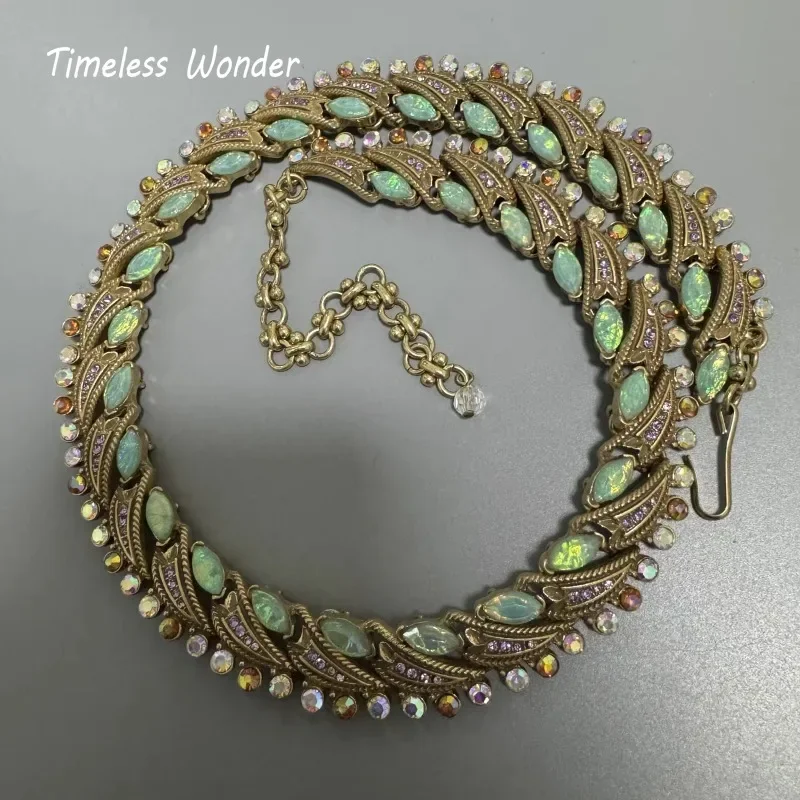 Вневременное чудо ретро циркон гео стекло ожерелья для женщин дизайнерские