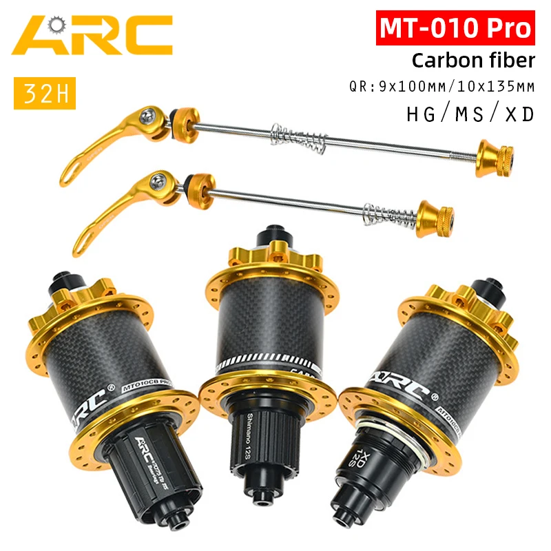 

ARC MT010 Pro Mountain Bicycle Hub Mtb Rear Bike Hub Carbon Fiber 4 Sealed Bearing 6 Pawls 114 Click Freehub for HG 8-11S XD MS