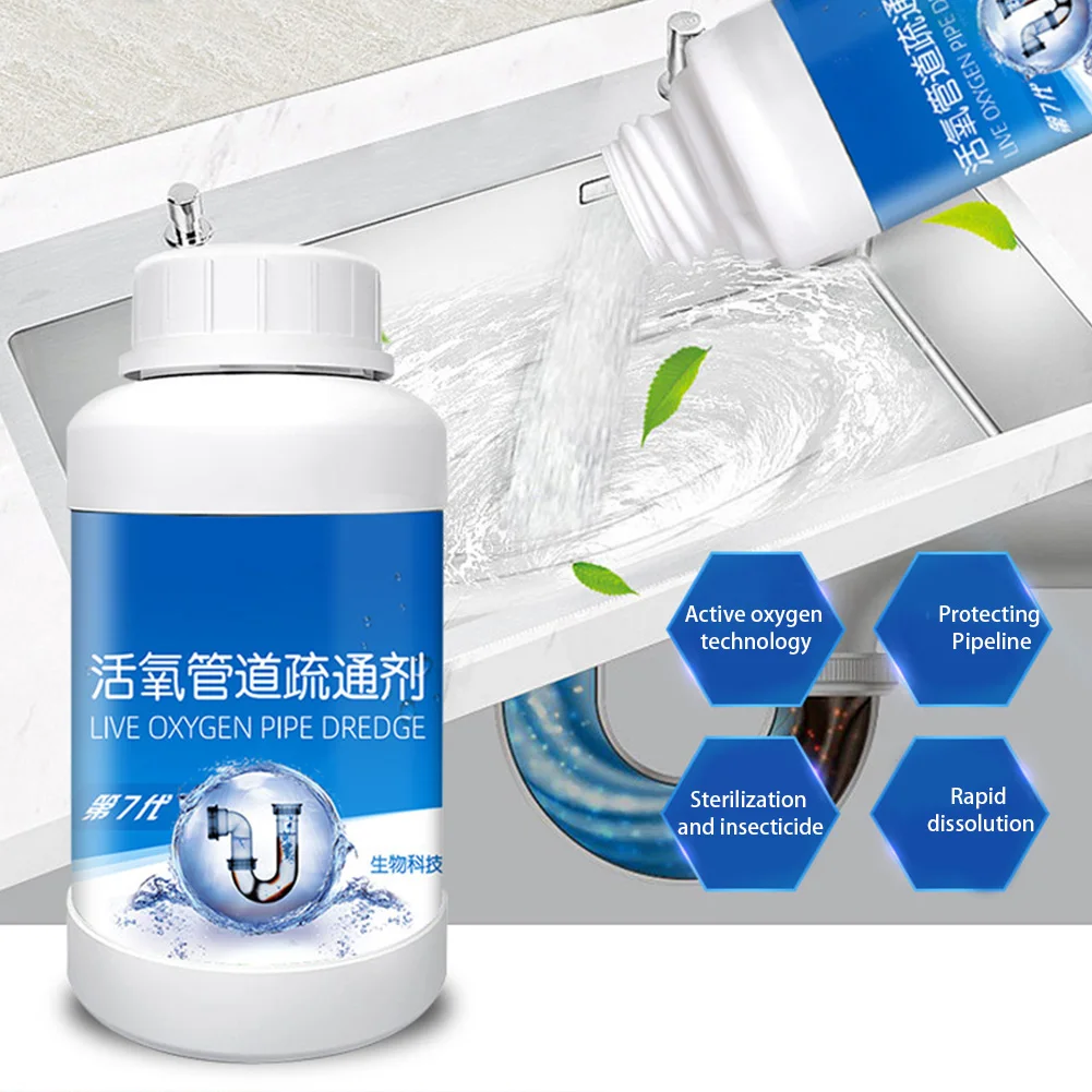 

Household Toilet Kitchen Bottled Pipe Dredging Powerful Oil Plug Sewage Bathrooms Dissolve Grease Sink Drain Cleaner Tub