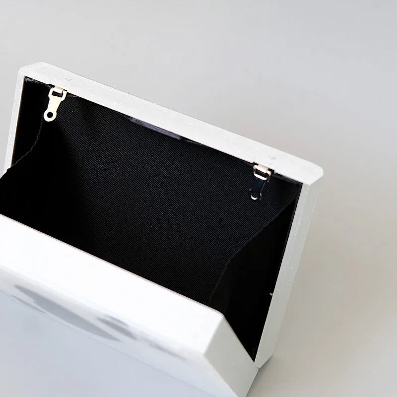 New Trendy Bags Fashion Women Handbags White Cartoon Ace Acrylic Luxury Party Evening Bag Woman Wedding Cute Box Clutch Purse