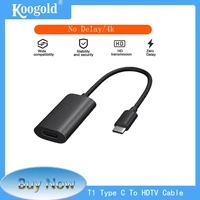 koogold t1 type c to hdtv cable for android ios mac iphone 4k hd screen tv stick streaming no delay casting youtube netflix
