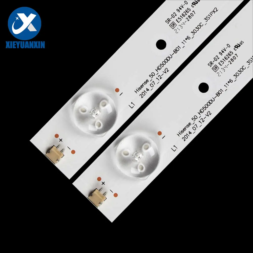 11 шт./комплект, 50-дюймовая Светодиодная лента для подсветки телевизора Hisense 504 мм * 17 мм, 6 светодиодов, 6 в, 2 Вт, фонарь * 6, LED50K320U,LED50EC590UN