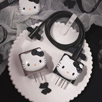 hello kitty mobile phone data cable protective case for iphone charging cable 20w phone 12 charger winding organizer
