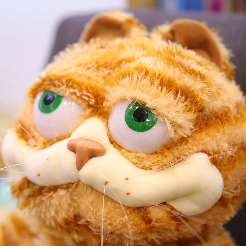 Реалистичная желтая кошка Garfield мягкая наполненная плюшевая кукла Детский