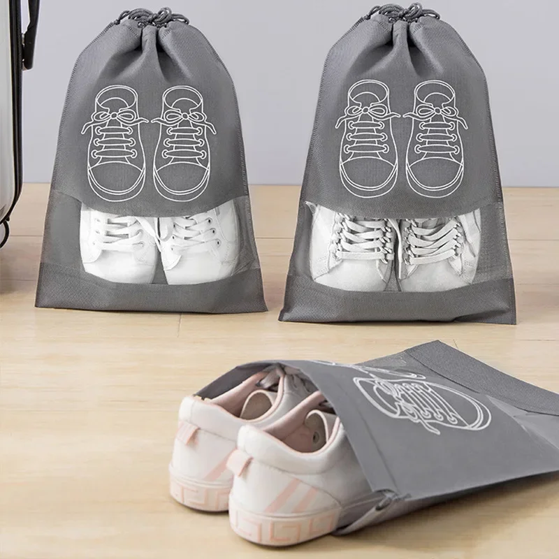 

Нетканая сумка для обуви, водонепроницаемая Пылезащитная дорожная сумка, Портативная Сумка-тоут на шнурке для хранения обуви, органайзер для обуви