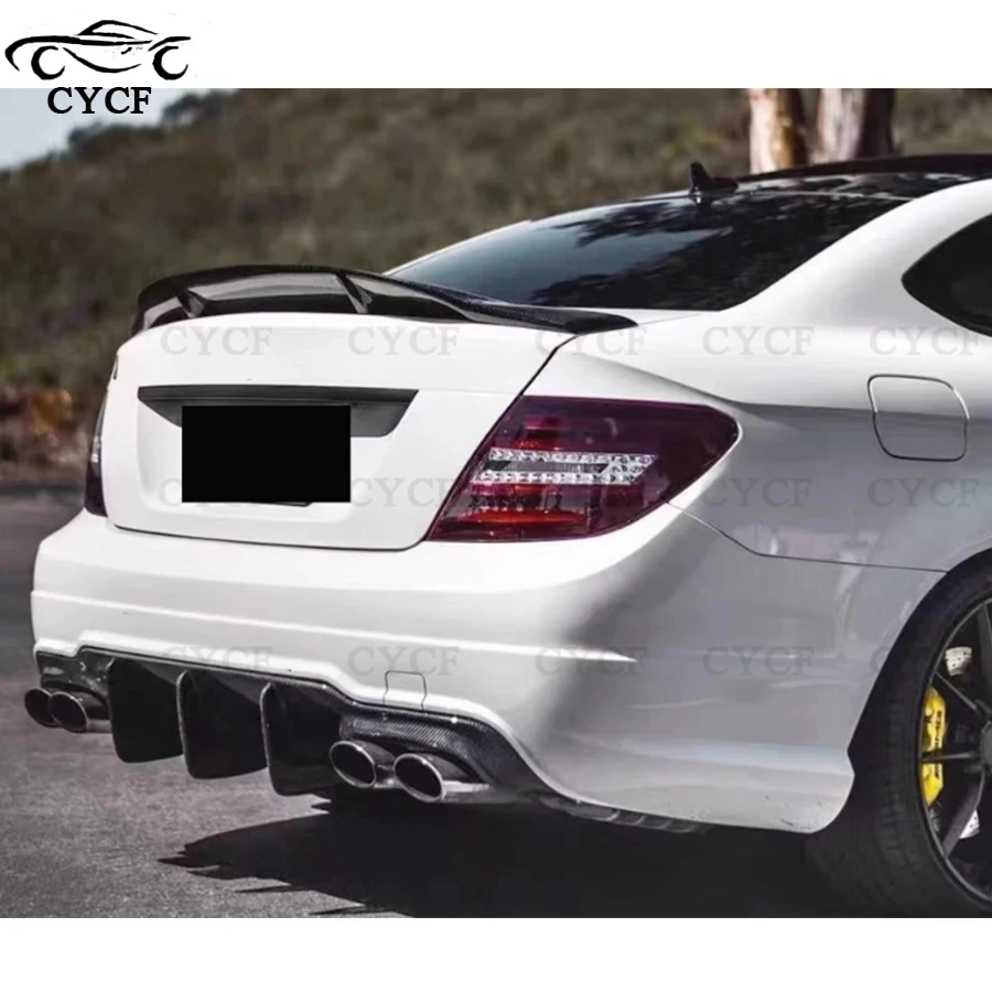 Для Mercedes-Benz C Class W204 C63 AMG 2012-2014 задний бампер из углеродного волокна диффузор