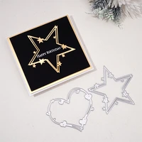 inlovearts 2pcs heart star metal cutting dies stencils for diy scrapbookingphoto album decorative embossing paper cards crafts