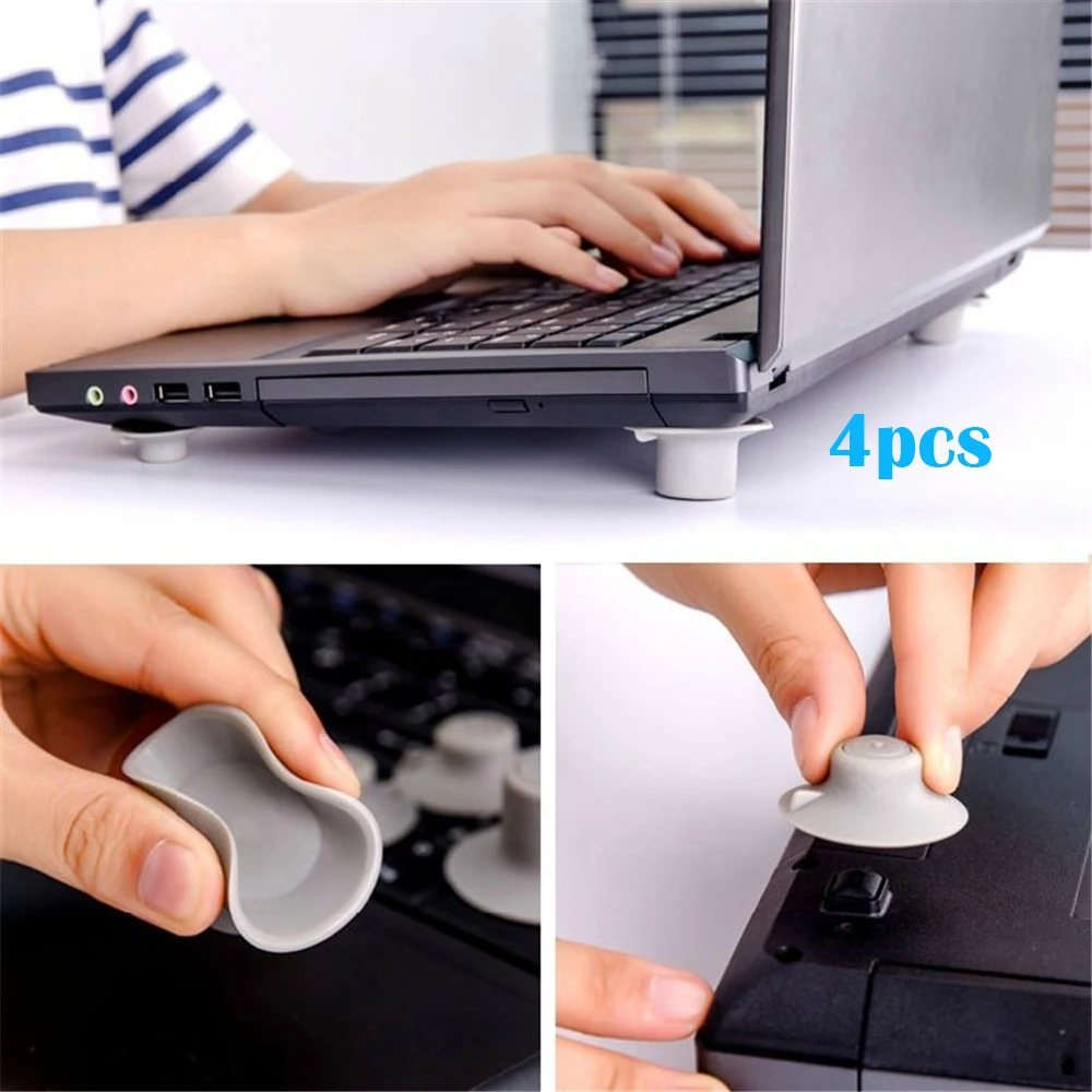 

Laptop Heat Reduction Pad 4pcs Heat Cooling Feet Stand Laptop Holder Non Slip Cooling Pad Desk Set Stationery Office Accessories