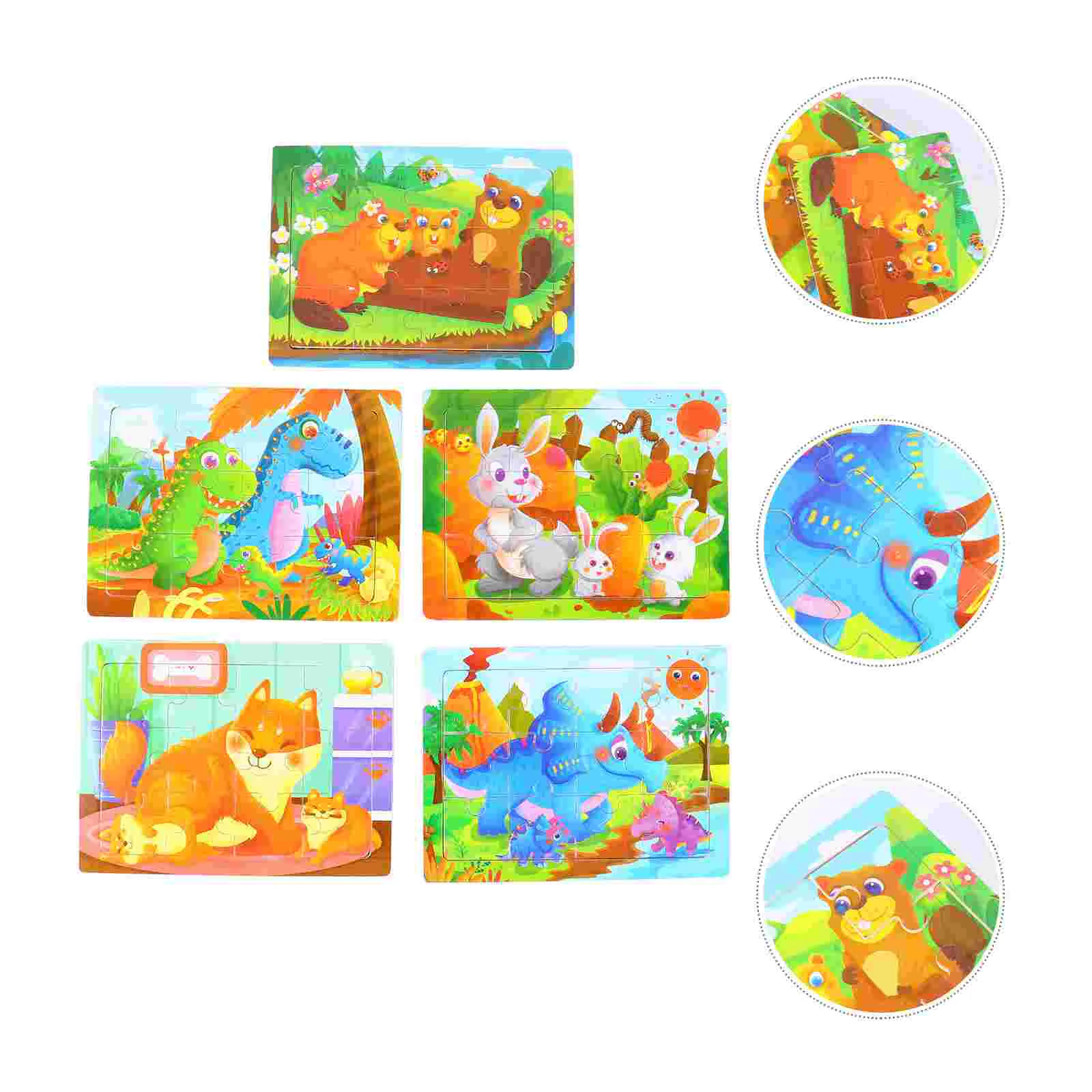 

5pcs Kid Jigsaw Puzzle Useful Durable Practical Preschool Learning Toys Cartoon Puzzles Toy Kids Educational Puzzle