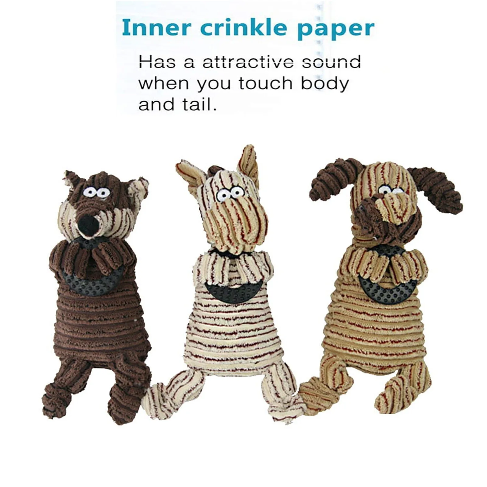 

Пищащие игрушки для щенков, без наполнения, плюшевая искусственная игрушка для маленьких, средних и больших собак, устойчивые к укусам простые игрушки для домашних животных