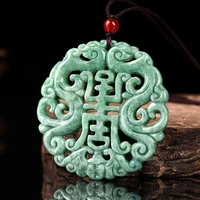 burmese jade dragon pendant carved luxury green jewelry stone emerald talismans necklace pendants jadeite men designer natural