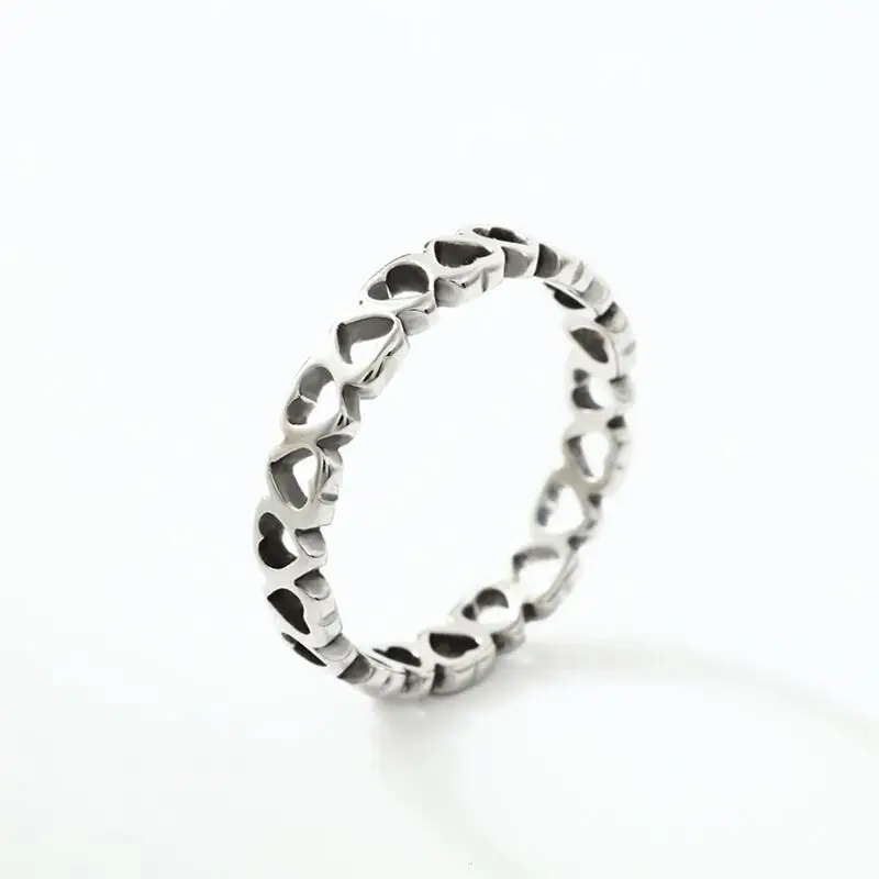 

All Hearts Stainless Steel Jewelry Ring Hollow 2 Colors Hot Sell