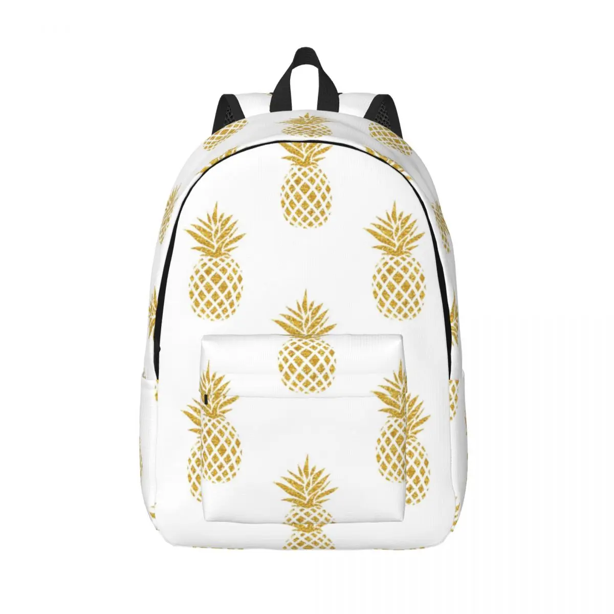 

Gold Pineapple Pattern Backpack Male School Student Backpack Female Large Capacity Laptop Backpack