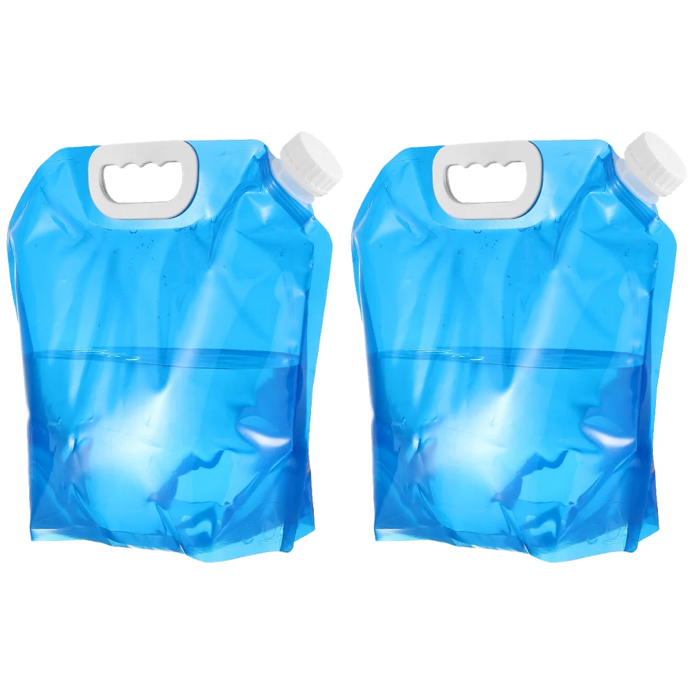 

2pcs Outdoor Water Bags Collapsible Drinking Water Bags Folding Water Containers (Blue)