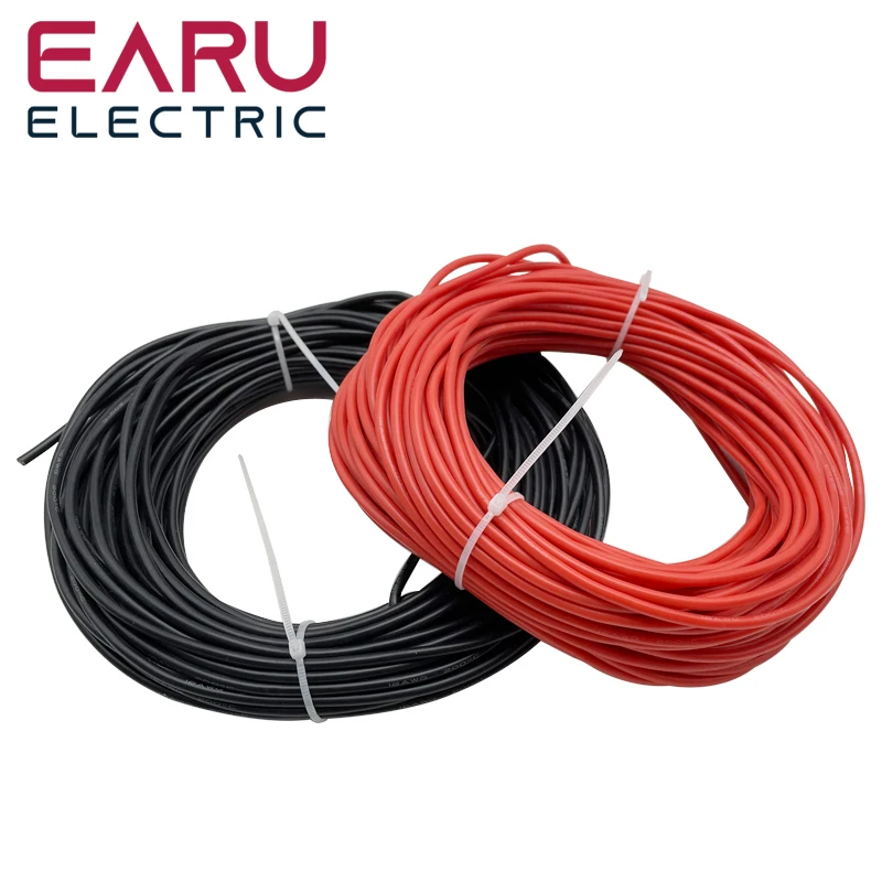 

Электрический силиконовый провод EARUELETRIC 8-30 AWG 5 м красный + 5 м чёрный