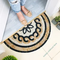 Semi Circular Flower Marble Carpets Doormats Rugs For Home Bathroom Living Room Entrance Door Floor Stairs Kitchen Bedroom Hall