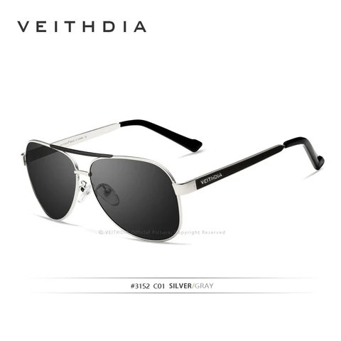 Мужские солнцезащитные очки VEITHDIA, Оригинальный чехол с поляризованными стеклами, брендовые дизайнерские солнцезащитные очки с УФ 400 линзами, 3152