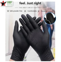 100pcs food grade waterproof hypoallergenic disposable work safety gloves household gloves black mechanical nitrile gloves