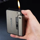 Портативный Автоматический чехол для сигарет, металлические портсигары, 10 шт., чехол для сигарет, не зажигалка, гаджет для мужчин, рождественские подарки