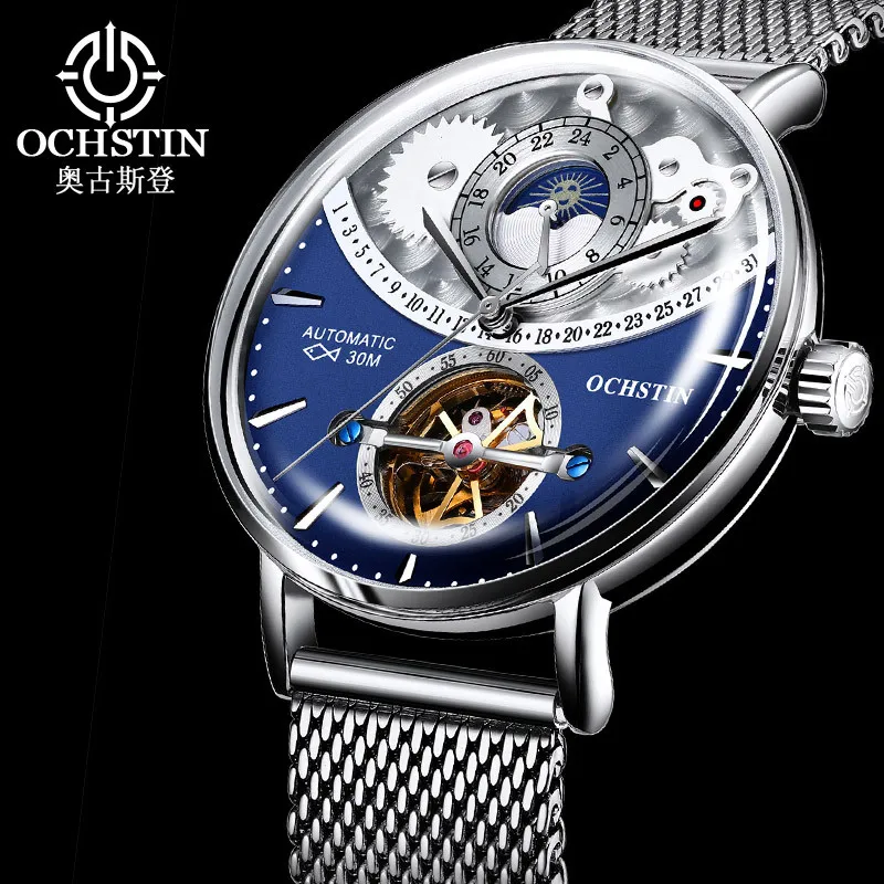 

Brand Watch Men's Business Steel Belt Mechanical Watch Multi-Function Automatic Hollow Waterproof Men's Watch Wholesale