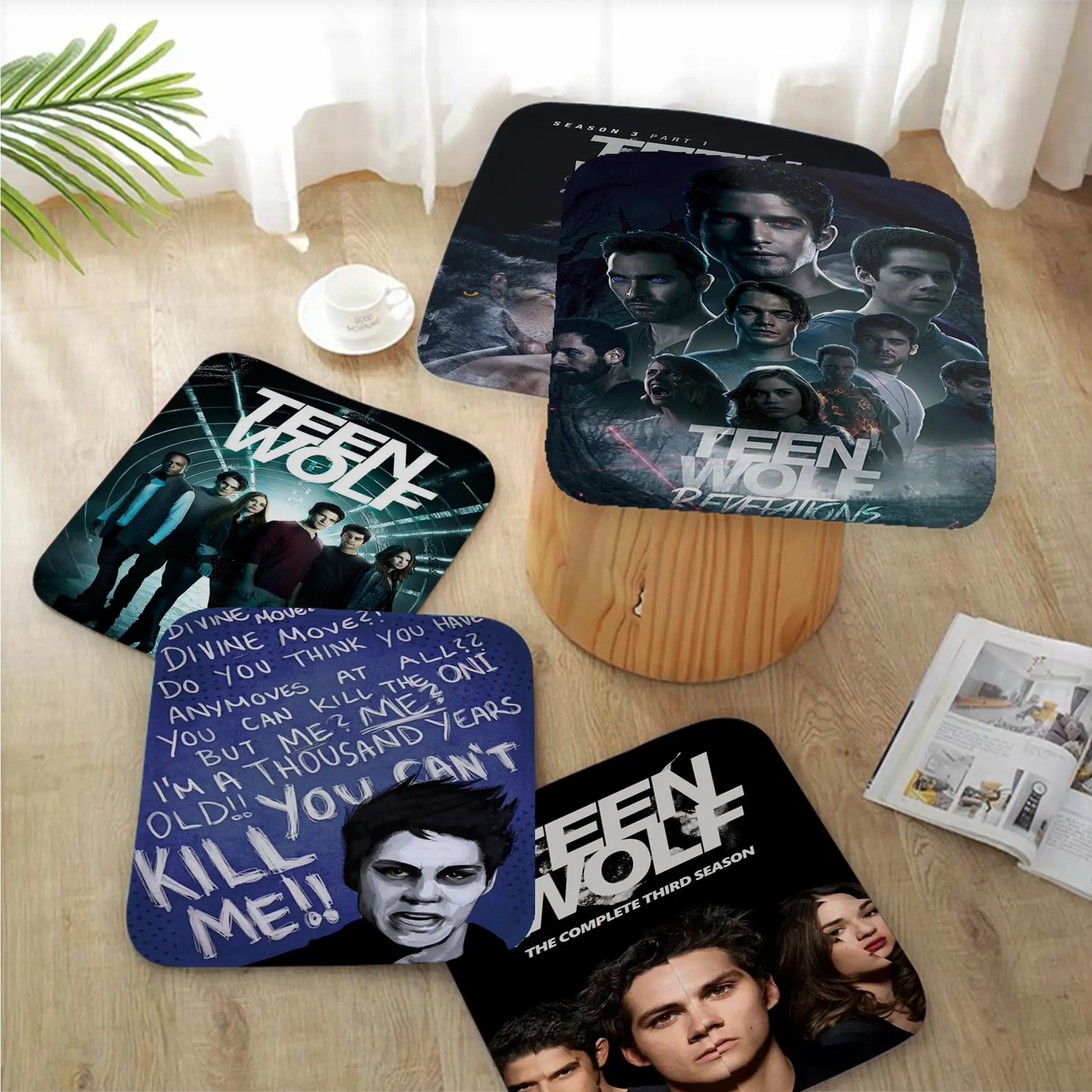 

Teen Wolf Movie Nordic Printing Fabric Cushion Non-slip Living Room Sofa Decor Students Stool Tatami Office Sofa Decor Tatami