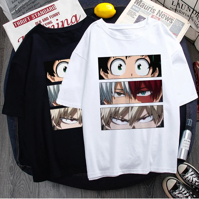 My Hero Academia Bakugou T-shirt Men Cute Anime Boku No Hero Academia T Shirt Cool Todoroki Graphic Tshirt Hip Hop Top Tees Male