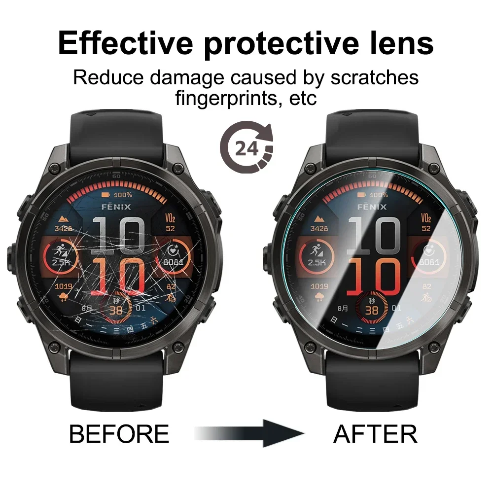 Фото Защитная пленка из закаленного стекла HD для Garmin Fenix 8, Tactix 8, Quatix 8, Venu 4 (45/41 мм), Forerunner 970, 570 – антицарапийная пленка для экрана №3