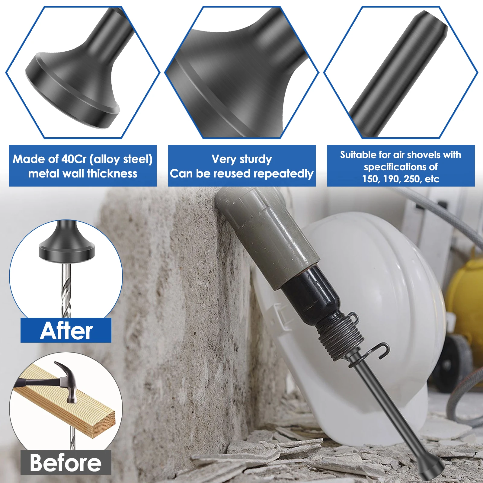 5 шт. пневматические долота с пневматическим молотком металлические насадки для