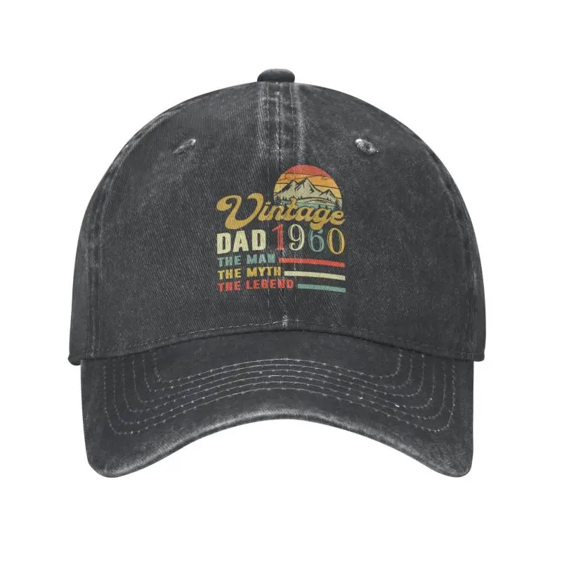 

Fashion Cotton Vintage Dad 1960 The Man The Myth The Legend Baseball Cap for Men Women Adjustable 63s Birthday Gift Dad Hat