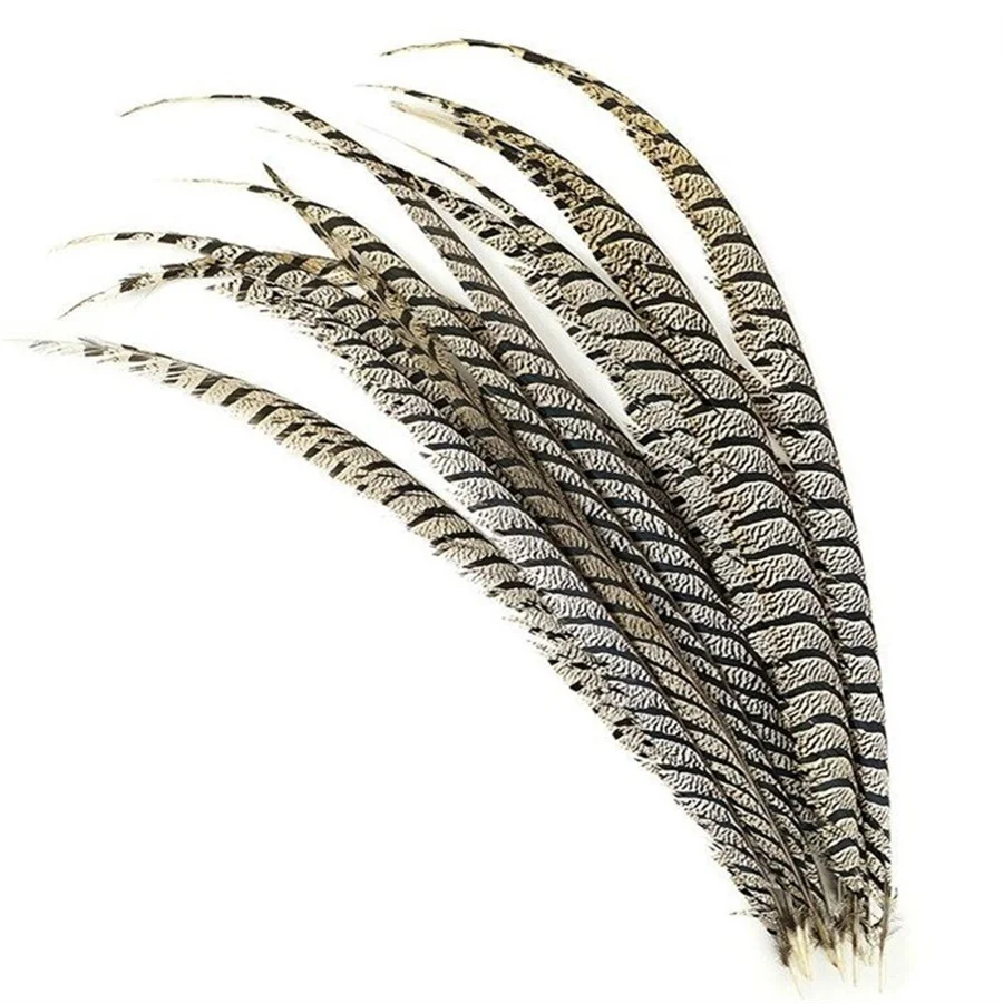 

50Pcs 80-90CM Natural Zebra Lady Amherst Pheasant Tail Feathers For Crafts Super Long Zebra Pheasant Chick Feather Plumes Pluma