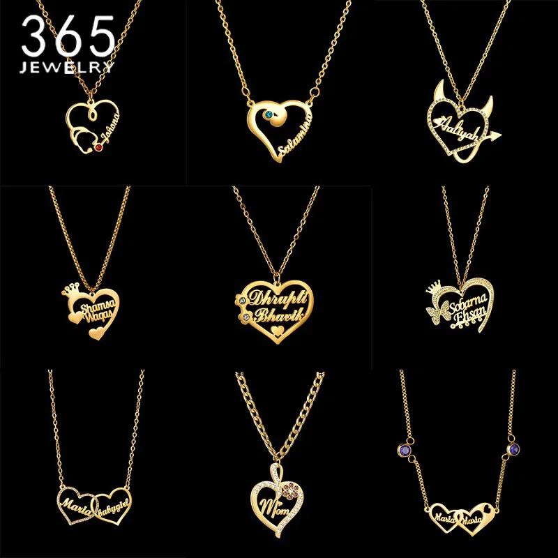 Ожерелье из нержавеющей стали 365 стильное ожерелье с индивидуальным именем для