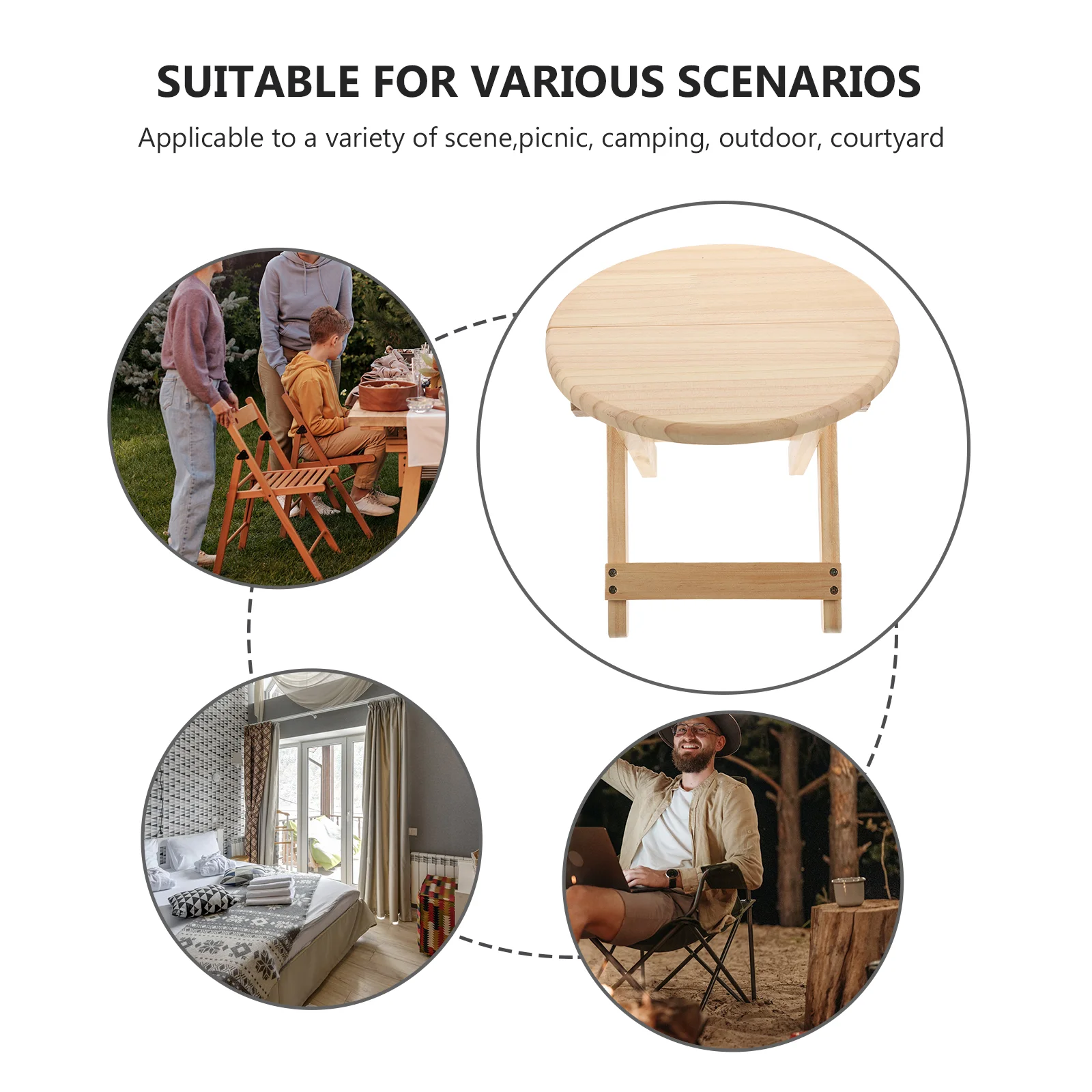 1 шт. деревянный круглый складной стул для смены обуви |