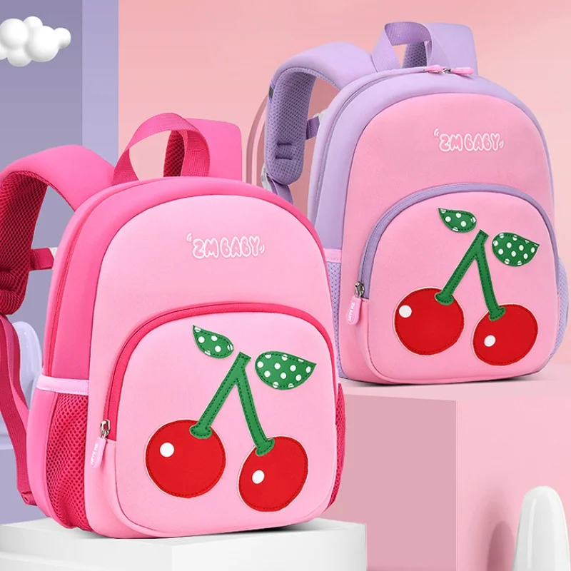 1-3-6 Years Old Children Preschool Cherry Cartoon Small Backpacks New Girl Sweet Cute Fashion Schoolbags In Kindergarten 2022