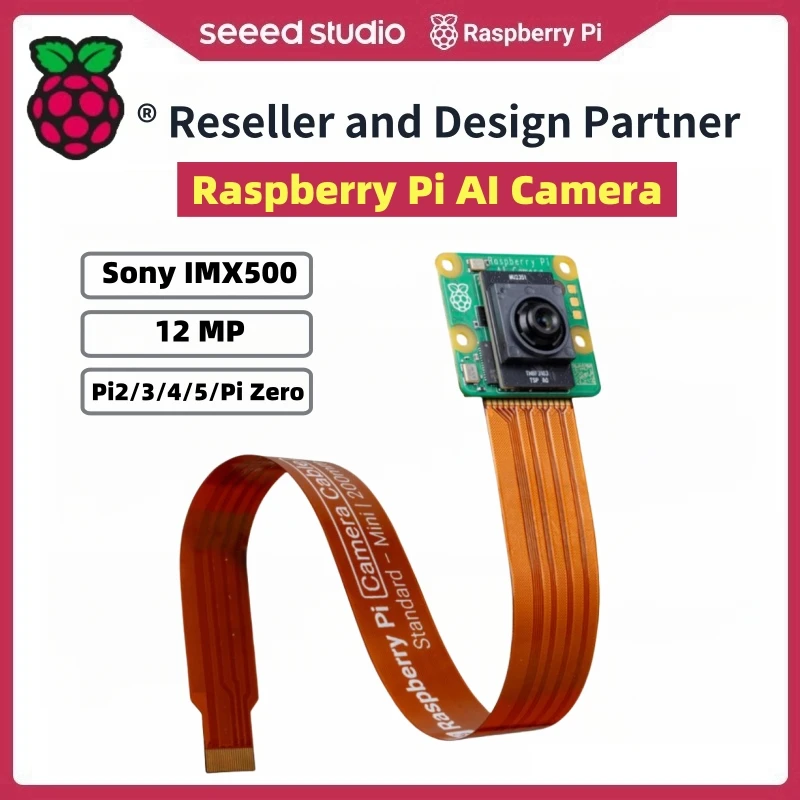 Фото Камера Raspberry Pi AI с 12-мегапиксельным сенсором Sony IMX500 для Raspberry Pi 5/Pi 3/Pi 4/Pi Zero/Pi 2, со встроенным ускорением AI №1