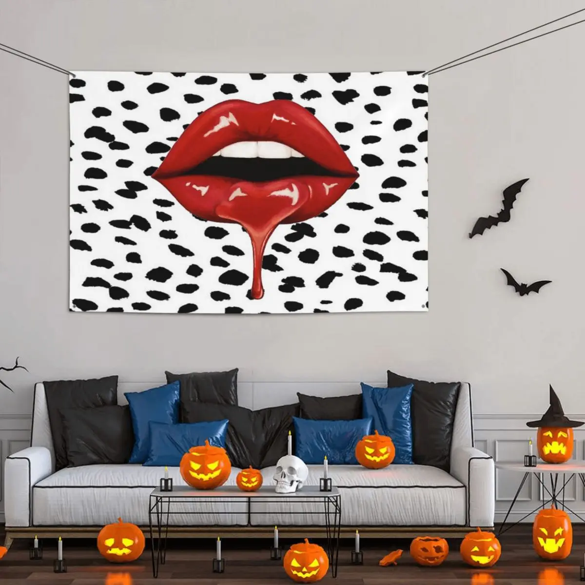 

Drippy Lips Party Banner Decor 120x180cm Modern Outdoor Lawn Fade Resistant Lightweight Bright Color