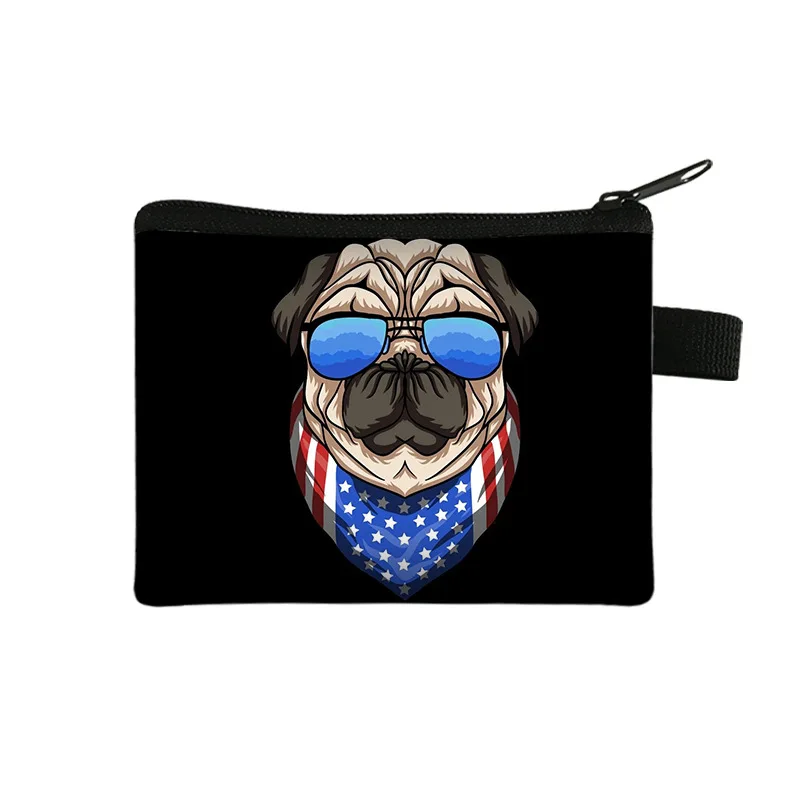 

Bandai Cool Dog Print Kids Zero Wallet Key Chain Students Polyester Card Bag Coin Storage Portable Keychain Woman Gift Keyring