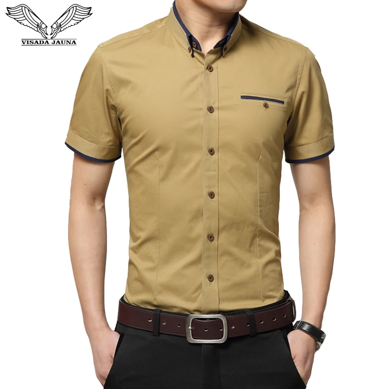 

Рубашка VISADA JAUNA N5092 мужская с длинным рукавом, Повседневная Деловая формальная, однотонная, большие размеры 5XL, 2019