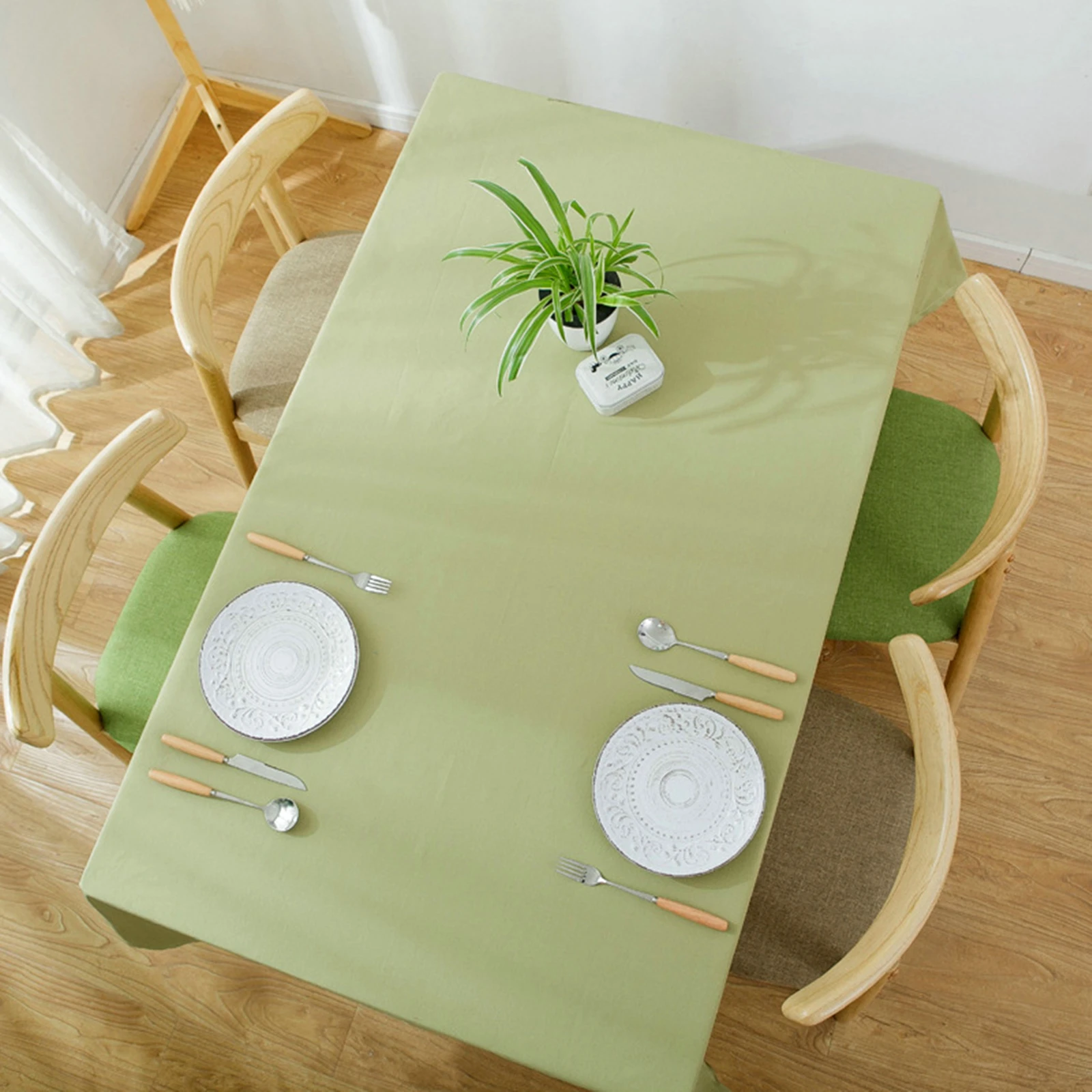 

Скатерти хлопковые, водонепроницаемые простые современные однотонные светло-зеленые скатерти для обеденного стола, журнального столика
