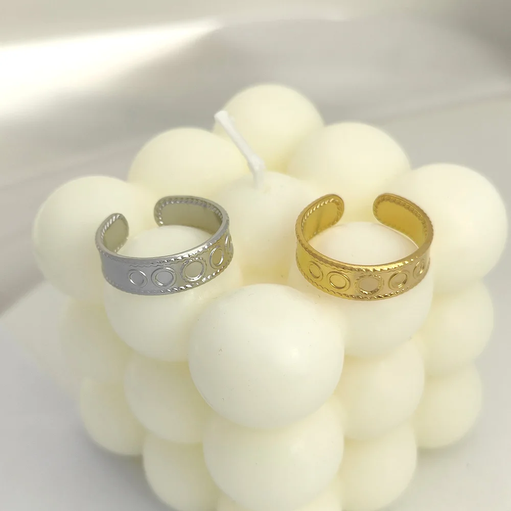 

Stainless Steel Sun Flower Women's Ring Party Geometric Open Finger Rings Jewelry 2023 Birthday Wedding Gift Wholesale