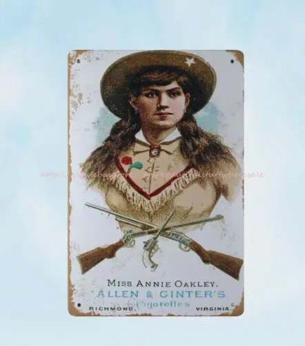 Miss Annie Allen &amp Ginter's wild west металлический жестяной знак крутая стена