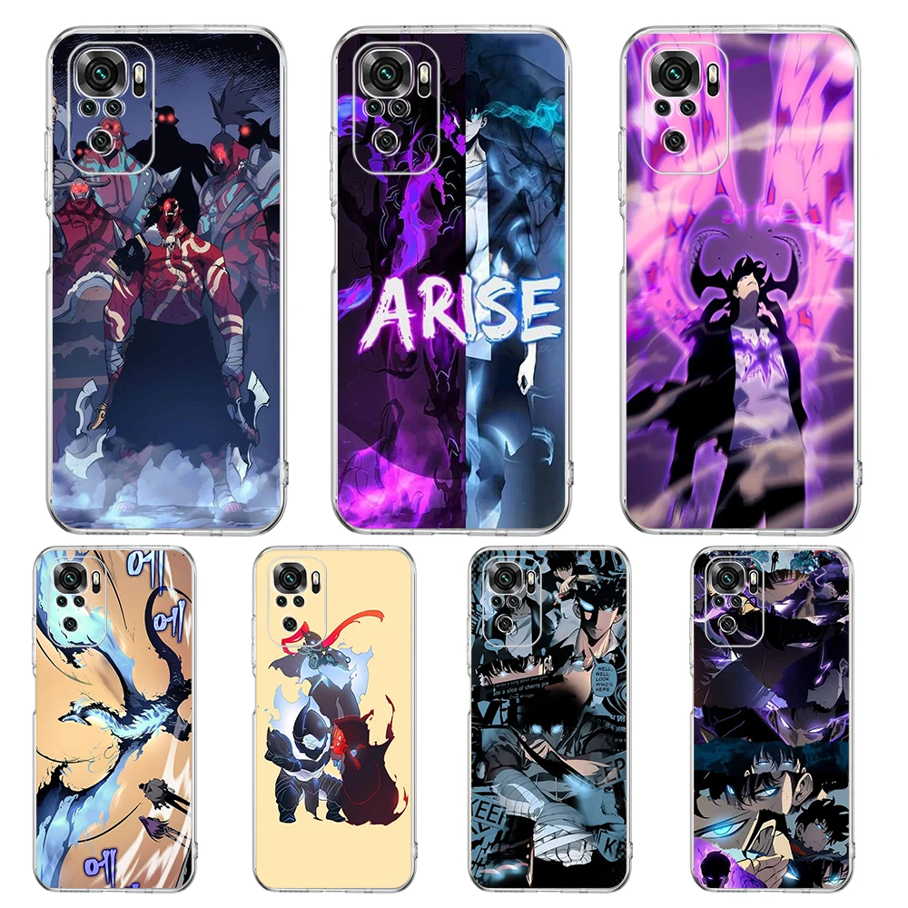 

Solo Leveling Comics Anime Transparent Phone Case For Redmi 10c K40 8A 9A 9C 7 8 8T 9 9S 10 Pro Gaming Note 11 11T 10 Plus Shell