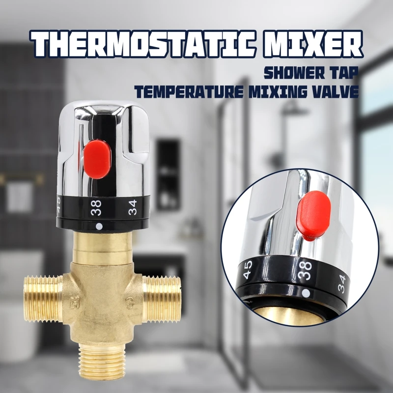 

Brass Thermostatic Mixing Valve Bathroom Faucet Temperature Mixer Control Thermostatic Valve Home For Solar Water Heater