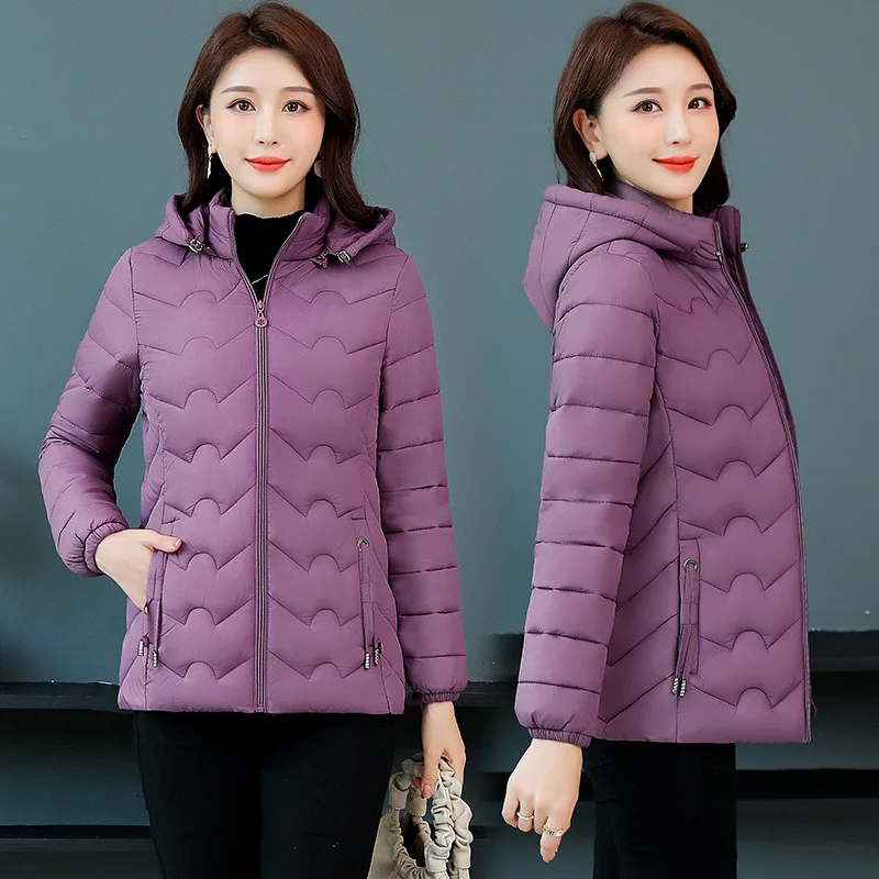 

Зимняя одежда с капюшоном для мам среднего возраста, пуховое хлопковое пальто, модная женская куртка, теплые короткие стеганые парки, Женская куртка 5XL