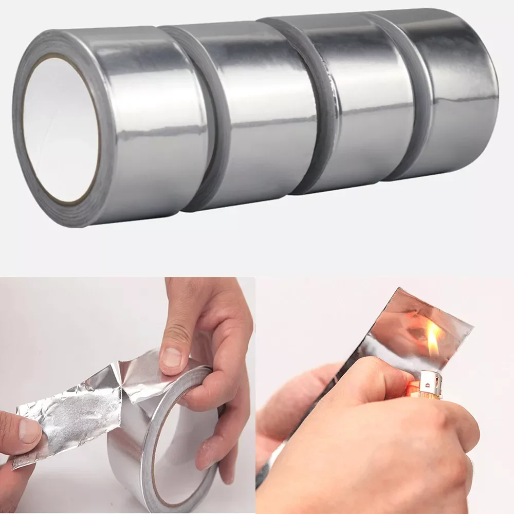 

Foil Butyl Rubber Tape Self Adhesive High Temperature Resistance Waterproof For Roof Pipe Repair Stop Leak 1 Roll 20M