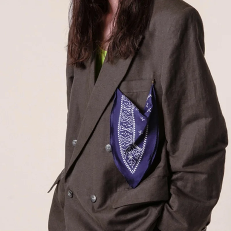 

KAPITAL 21AW Double Breasted Cashew Flower Scarves For Men And Women Casual Suits Shirt Coat