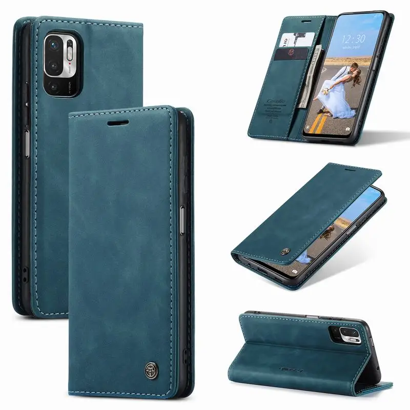 

Leather Wallet Phone Case On For Poco F5 5G F2 X5 M3 Pro F3 X3 GT C55 Mi 13 11 Lite 10T 11T 12T 9T Pro 9 12 12X Flip Cover